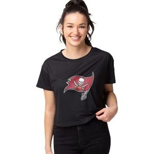FOCO NFL Team Logo Women's Fashion Crop Top Shirt Size L